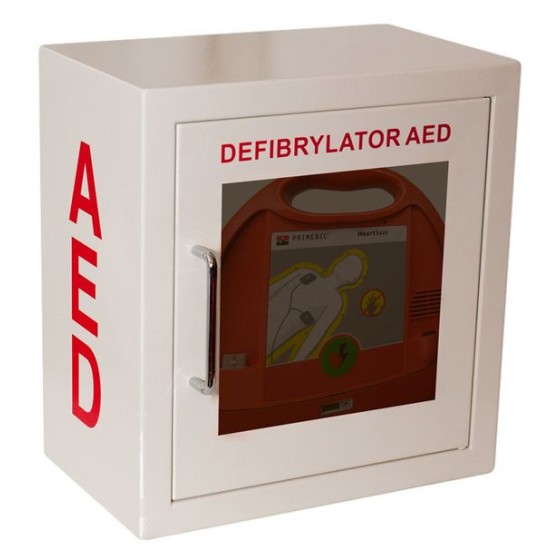 Szafka na defibrylator AED z alarmem dźwiękowym