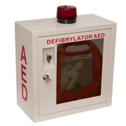 Szafka na defibrylator AED alarm dźwiękowy i świetlny, zamek