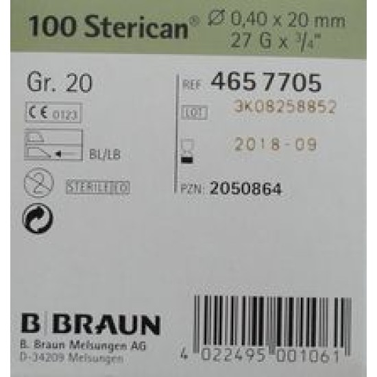 Igła B.BRAUN Sterican 27G 0,40 x 20 100 szt