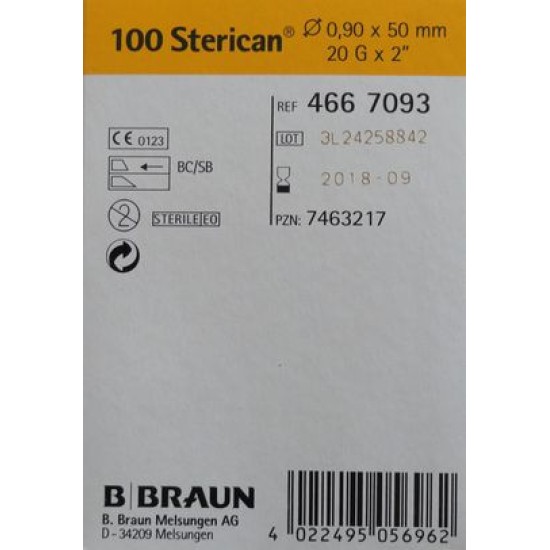 Igła B.BRAUN Sterican 20G 0,90 x 50 100 szt