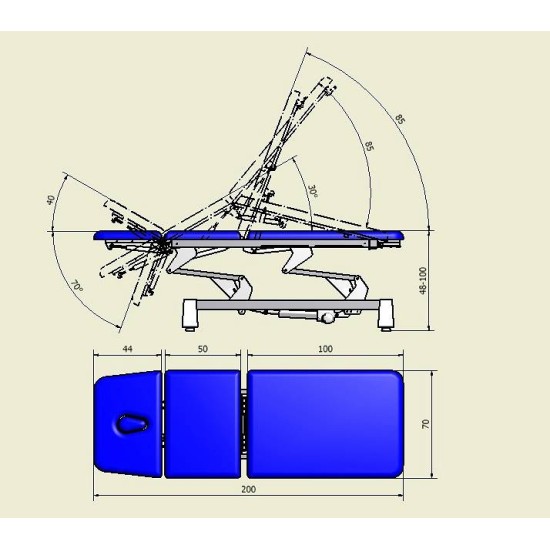 Stół stacjonarny SS-E04 regulacja elektryczno-manualna