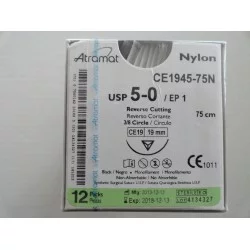 Nici chirurgiczne niewchłanialne Atramat Nylon CE19 5/0 75 cm 1 szt
