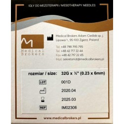 Igła Meso Needles 32G 0,23 x 6 do mezoterapii 100 szt
