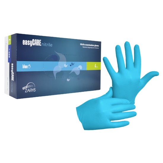 Rękawiczki jednorazowe nitrylowe bezpudrowe EasyCARE L 100 szt